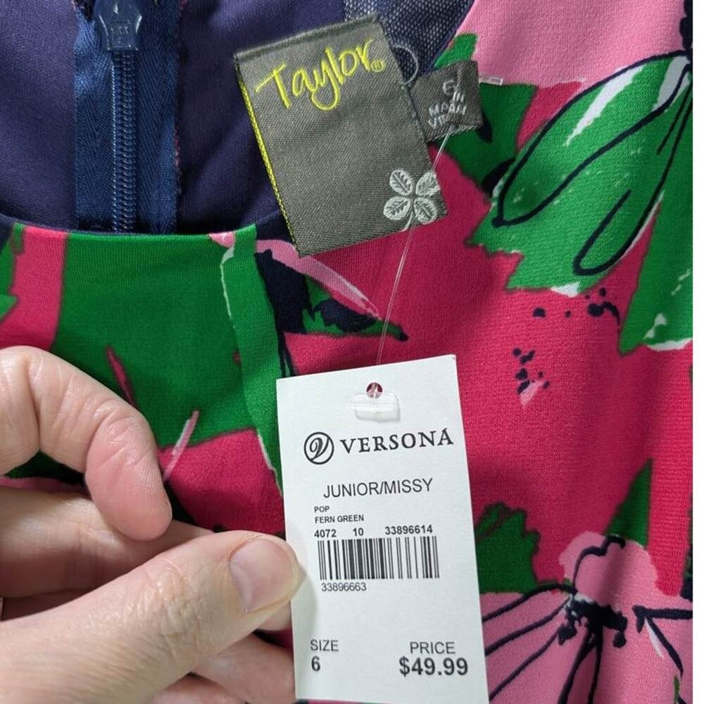 Taylor Maxi Dress Womens 6 Pink Blue Green Floral Sleeveless Mesh Panels Boho - Picture 7 of 10